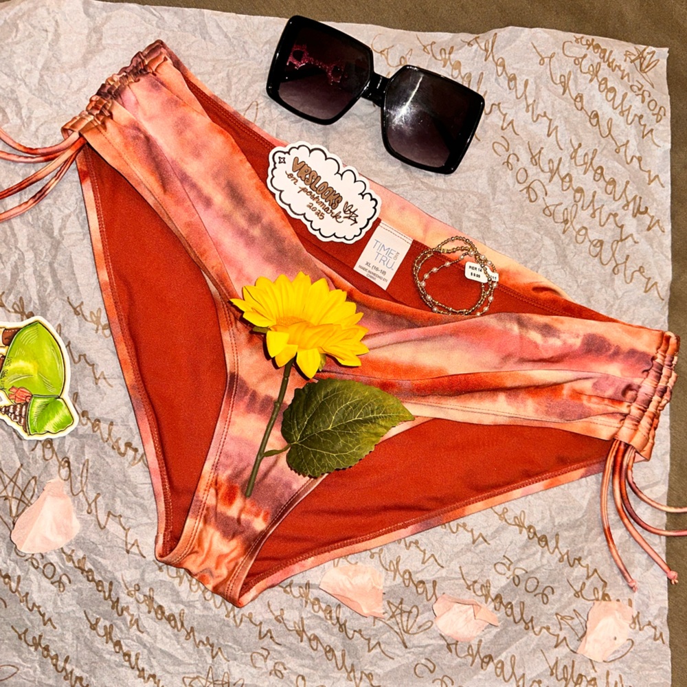 Time and Tru Coral Tie-Side Bikini Bottom